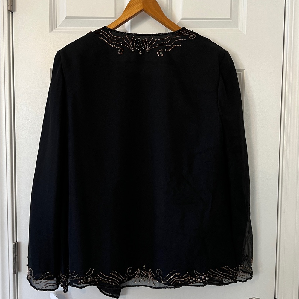 Draper’s & Damon’s Black Sheer Lined Jacket with Matching Camisole - Size 18W - Picture 8 of 9